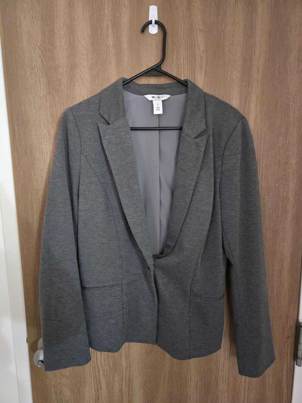 Women's Gray Single-Button Blazer